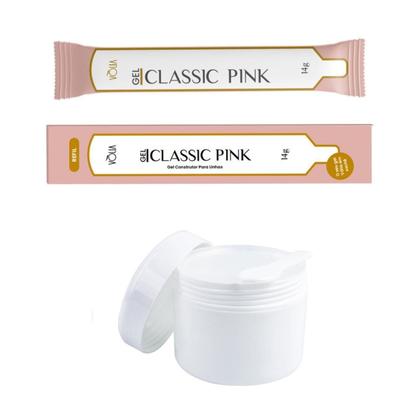Imagem de Sachê Gel Construtor Classic Pink Vlia + Pote Reutilizável