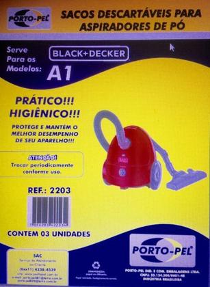 Imagem de Saco aspirador p/ modelo a1 black + decker porto-pel - 3 unidades (cod.2203)