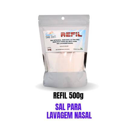 Imagem de Sal Para Lavagem Nasal Ultrafino Sachê Refil 500g Sem Iodo