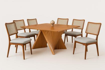 Imagem de Sala de Jantar Maciça 6 Cad 1,50x1,50m - Vértice - Solare