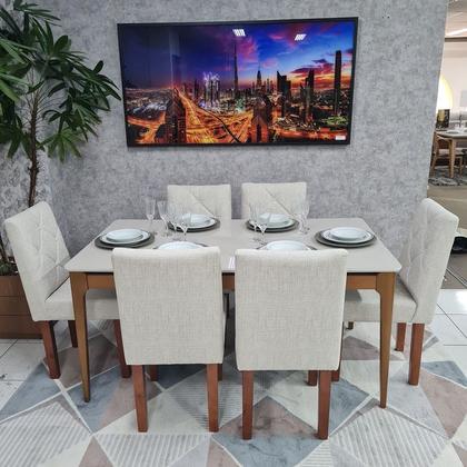 Imagem de Sala de Jantar Mesa Addar Com 6 Cadeiras Rubi