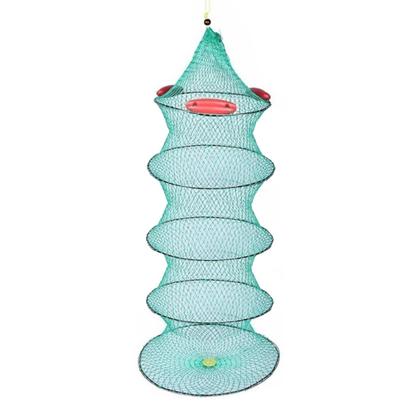 Imagem de Samburá Para Pesca 4 Partes Viveiro Com Bóia Cesto Flutuante Aro de Aço e Nylon