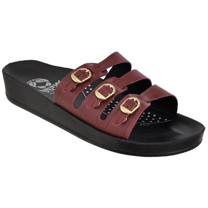 Imagem de Sandália Casual Feminino Ortopédica Conforto 3 Fivelas Anatômica