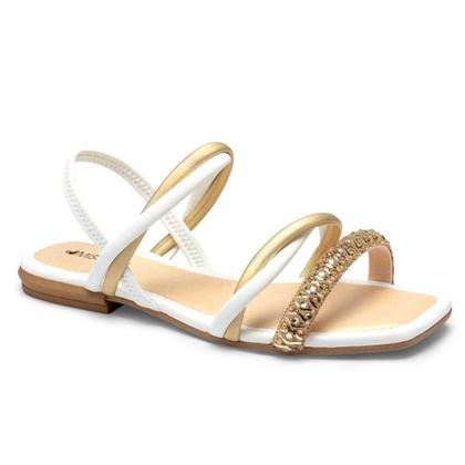 Imagem de Sandalia mississipi feminina rasteira com pedrarias mi253