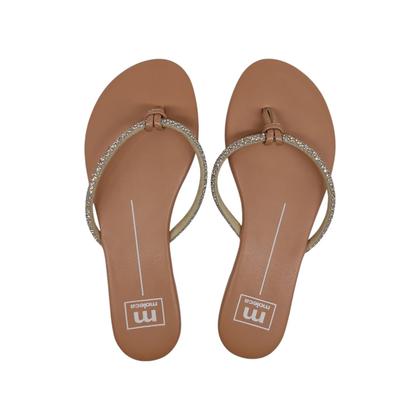 Imagem de Sandália Rasteirinha Feminina Tira Strass Leve e Macia Moleca 5557103