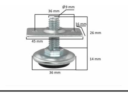 Imagem de Sapata Regulavel P/móveis 3/8 C/chapa Fixação 24 Unidades