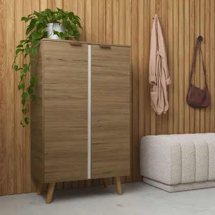 Imagem de Sapateira Armário Multiuso com 2 Portas e 3 Prateleiras Organizador para Hall e Entrada Tênis Sapato