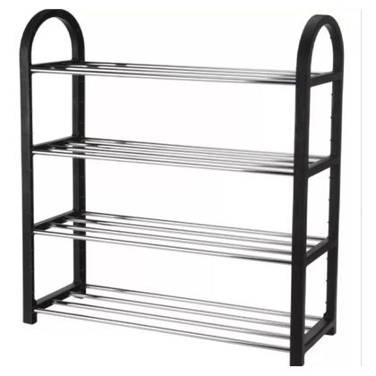 Imagem de Sapateira Organizador Multiuso Desmontável Vertical Plástico e Metal 4 Andares