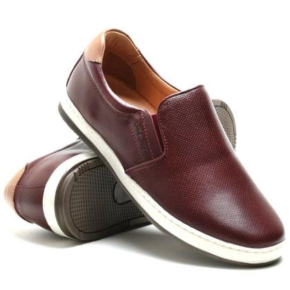 Imagem de Sapatênis Masculino Iate 100% Couro Floater Vinho Art Nobre - 3102