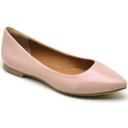 Imagem de Sapatilha Casual Feminina Bico Fino Em  100 Rosa Bebe