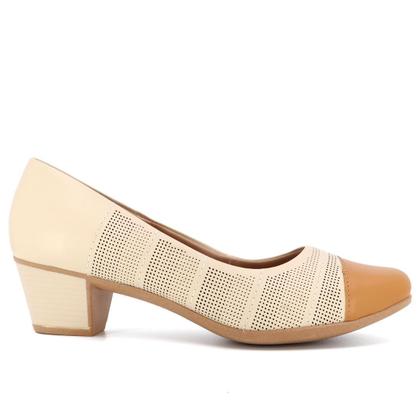 Imagem de Sapato Scarpin Em Couro Salto Bloco Usaflex AC3217