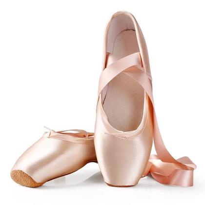 Imagem de Sapatos De Dança Profissional De Ballet Para Mulheres E Meninas Com Laços