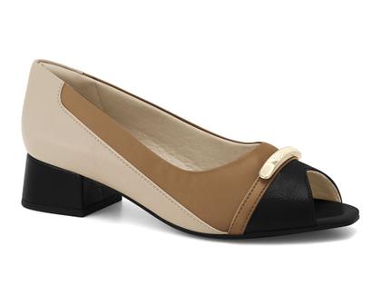 Imagem de Scarpin Comfortflex Peep Toe Salto Bloco Joanetes 2564302