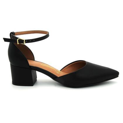 Imagem de Scarpin Feminina Vizzano 1220.317 Confortavel Casual Sapato Salto Grosso Bico Fino 