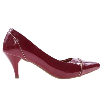 Imagem de scarpin marsala feminino salto baixo valle shoes