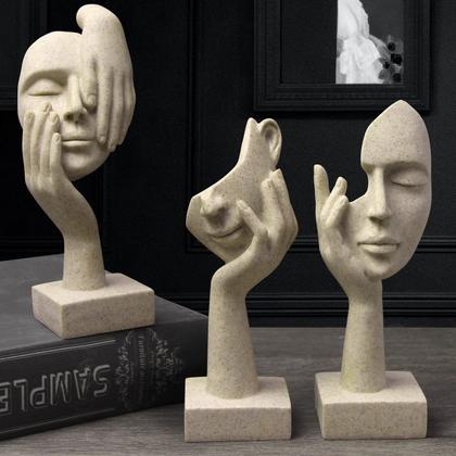 Imagem de Sculpture prosfalt Thinker Statue Modern Home Resin 3 unidades