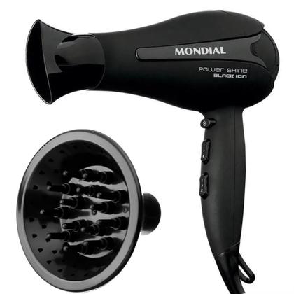 Imagem de Secador de Cabelo 2000W Mondial Power Black Shine Íon com Difusor de Cachos