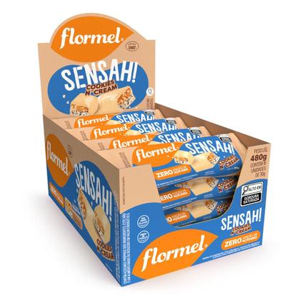 Imagem de Sensah Chocolate Sabor Cookies N Cream CX/16 Unidades Flormel