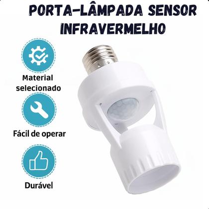 Imagem de Sensor de Movimento E27 com Fotocélula para Iluminação Automática e Sustentável