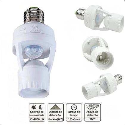 Imagem de Sensor de Movimento E27 com Fotocélula para Iluminação Comercial e Residencial Sustentável