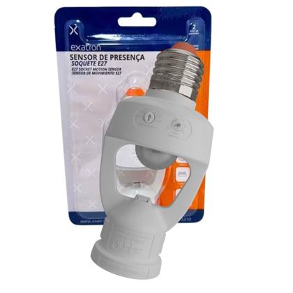 Imagem de Sensor de Presença Soquete E27 Ajuste Manual SPT0E27 Exatron