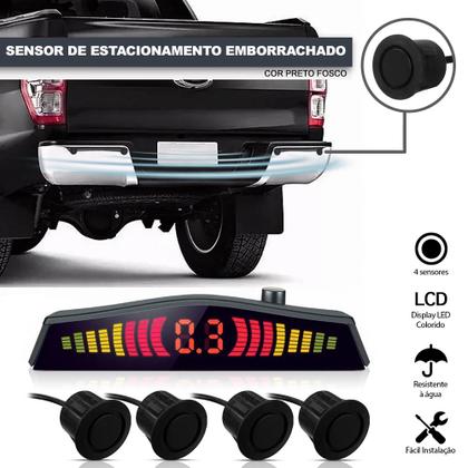 Imagem de Sensor de Ré Estacionamento Preto Fosco Emborrachado Aviso Sonoro Ford Ranger 2004 2005 2006 2007 2008 2009