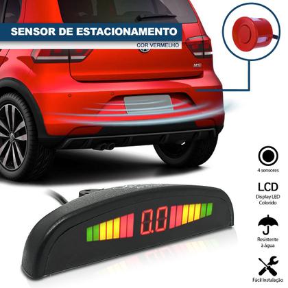 Imagem de Sensor de Ré Estacionamento Vermelho Aviso Sonoro Fiat Freemont 2010 2011 2012 2013