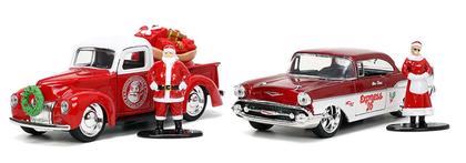Imagem de Set com 2 Miniaturas Belair e Pickup Com Figuras Natal Jada 1/32