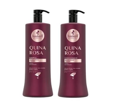 Imagem de Shampoo + Condicionador Haskell Quina Rosa 1 Litro - Para Cabelos Danificados