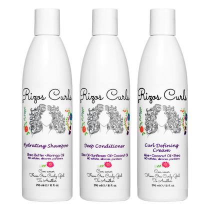 Imagem de Shampoo e condicionador hidratante Rizos Curls para cuidados com o cabelo + Creme para cachos