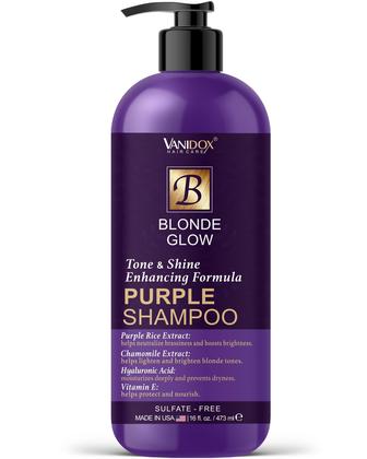 Imagem de Shampoo roxo VANIDOX, sem sulfato, tonificante de latão, 480 ml