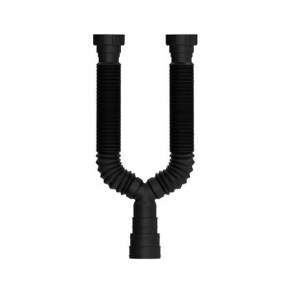 Imagem de Sifão Duplo Sanfonado Extensível  70cm Universal Preto - Blukit