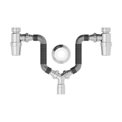 Imagem de Sifão Duplo Sanfonado Extensível Censi Com Copo Horizontal C