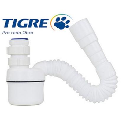 Imagem de Sifão Sanfonado Universal Tigre Ajustável Copo Flexível P/ Ralo, Pia, Tanque e Lavatório