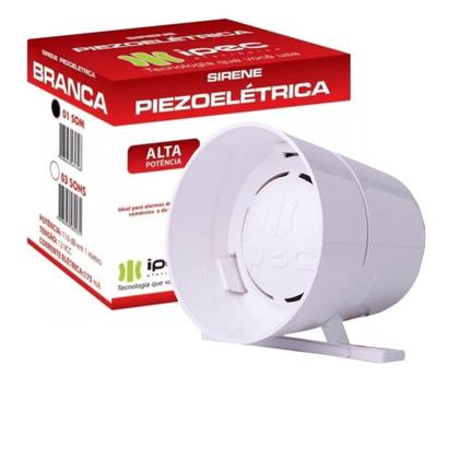 Imagem de Sirene Digital Branca IPEC - Potência e Segurança para Seu Sistema de Alarme