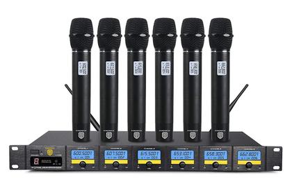 Imagem de Sistema de microfone sem fio PRORECK MX66 UHF de 6 canais com 6 microfones