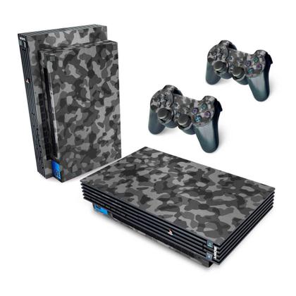 Imagem de Skin Compatível PS2 Fat Adesivo - Camuflada Cinza