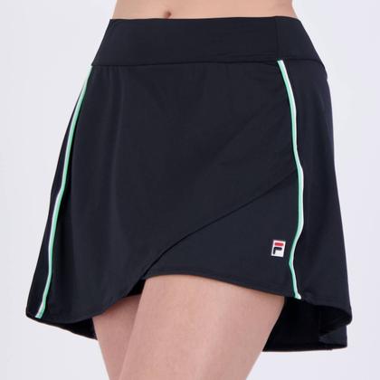 Imagem de Skort Fila Backspin Wrap Feminino Preto e Verde Claro