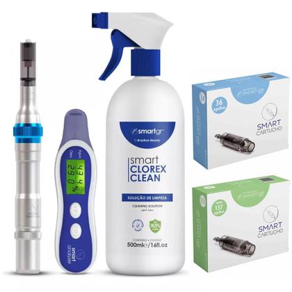 Imagem de Smart Derma Pen + Clorex + Analyzer + 20 Cartuchos Smart Gr