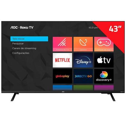 Imagem de Smart Tv 43 Aoc Full Hd 43S5135/78G Roku Tv - Bivolt