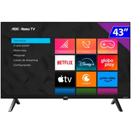 Imagem de Smart TV AOC DLED 43 Polegadas Full HD Wi-Fi Roku TV 43S5045