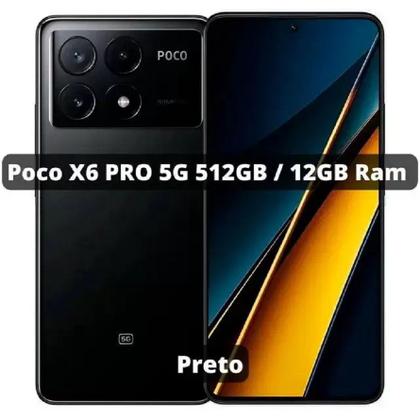 Imagem de Smartphone Celular Xiaomi POCO X6 Pro 5G 512GB (12GB RAM) Black Preto