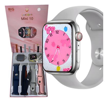 Imagem de Smartwatch Cinza Relógio W10 Mini 8 Pulseiras Inteligente Pro Para Android E IOS