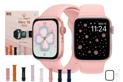 Imagem de Smartwatch W10 Mini Series 41mm 8 Pulseiras Tela Amoled preto