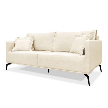 Imagem de Sofá 2 Lugares 1,60m Estofado em Linho com Pés Metálicos - Living Lucadi Home