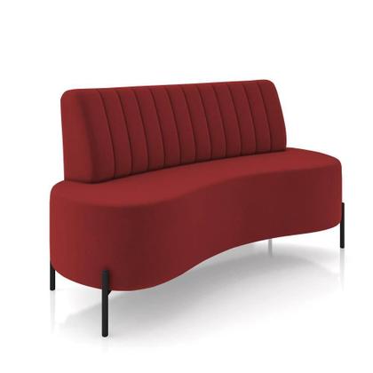 Imagem de Sofá 2 Lugares Living 160cm Pé Ferro Pto Maraú Veludo Vermelho K01 - D'rossi