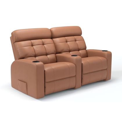 Imagem de Sofá 2 Lugares Reclinável Elétrico Massageador em Couro Bovino Linha Cinema Sala de estar