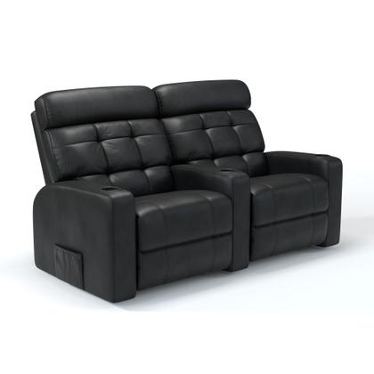 Imagem de Sofá 2 Lugares Reclinável Elétrico Massageador em Couro Bovino Linha Cinema Sala de estar