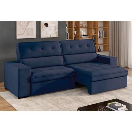 Imagem de Sofá 3 Lugares Retrátil e Reclinável Veludo Soft 207cm Grécia