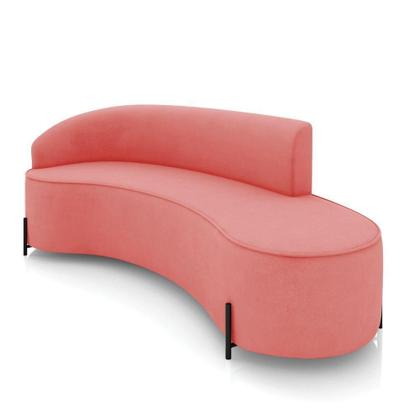 Imagem de Sofá 4 Lugares Orgânico 220cm Pé Ferro Preto Morgan Suede Rosê D03 - D'rossi